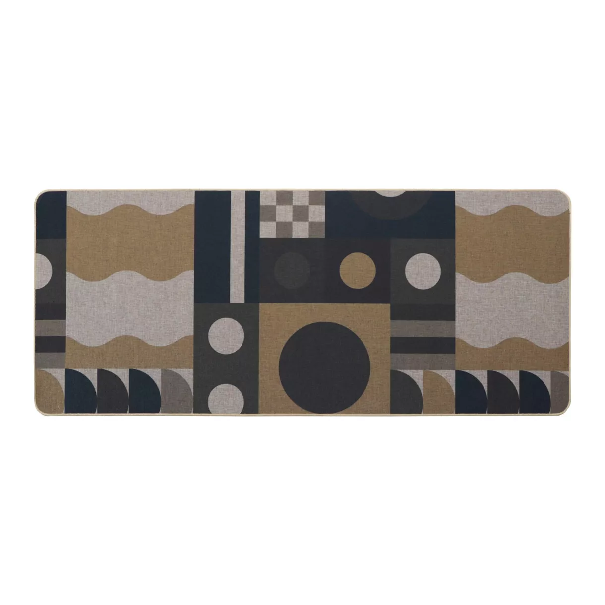 TAPIS IMP 50X120CM POLYESTER - GEO BEIGE