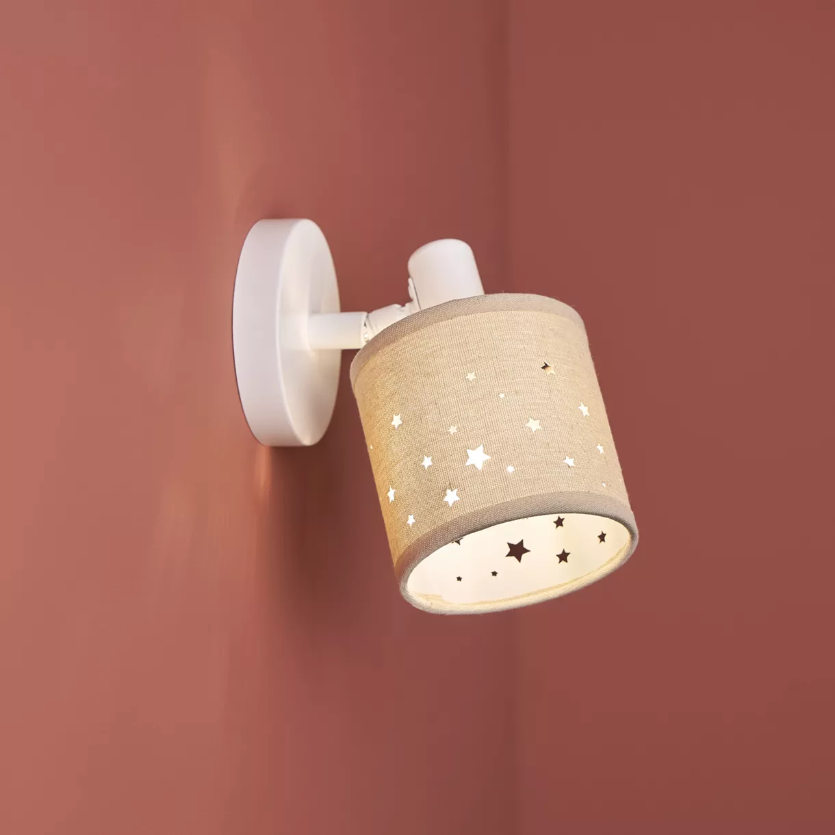 Applique murale orientable métal et lin (10 x 18 cm) Estrella Beige