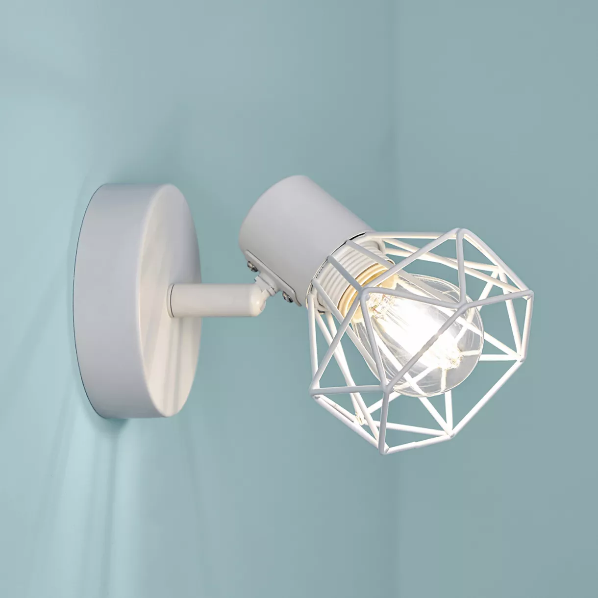 Applique murale orientable métal (13 x 13,5 cm) Diamond Blanche