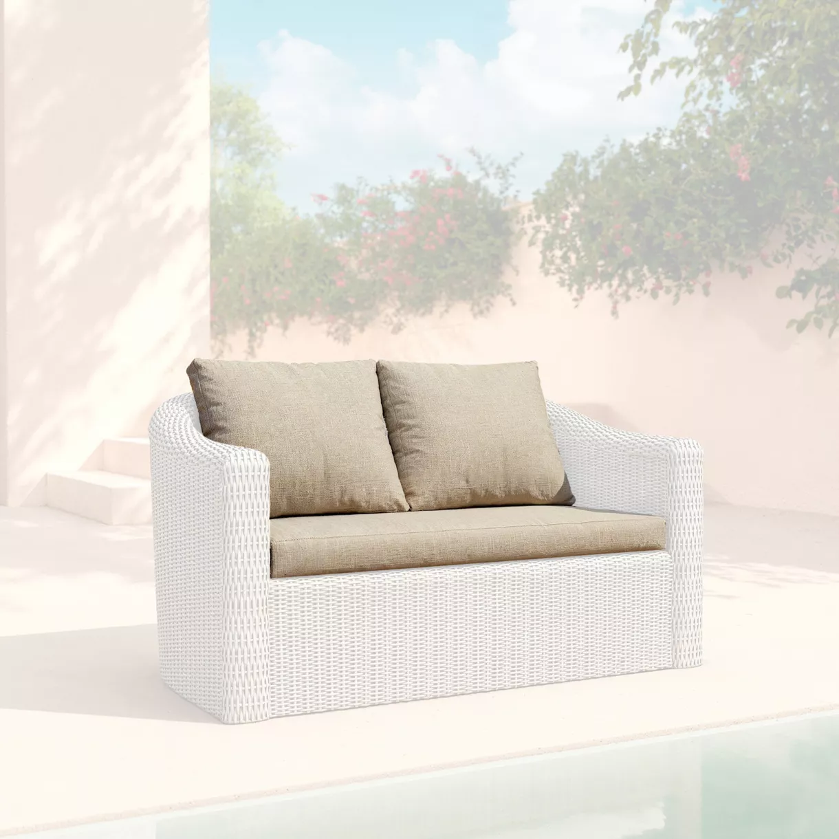 Housses de coussin de remplacement pour Canapé 2 places Calvi Taupe