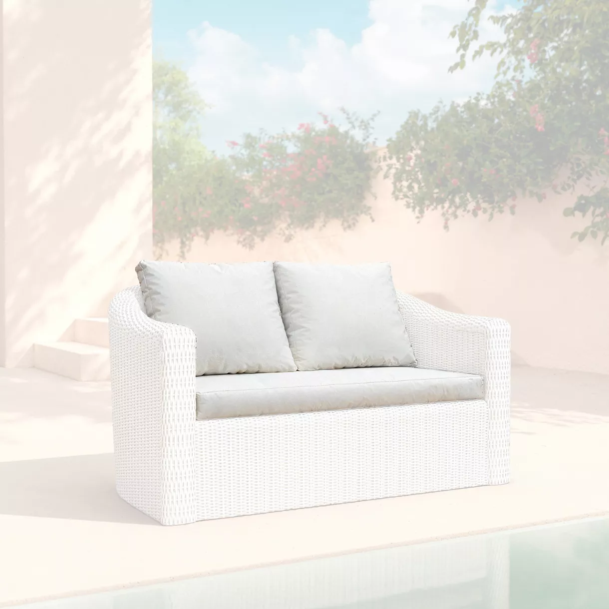 Housses de coussin de remplacement pour Canapé 2 places Calvi Blanc