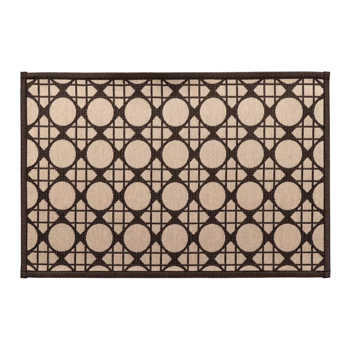 eminza Tapis d'entrée antidérapant (40 x 60 cm) Geometrik Noir