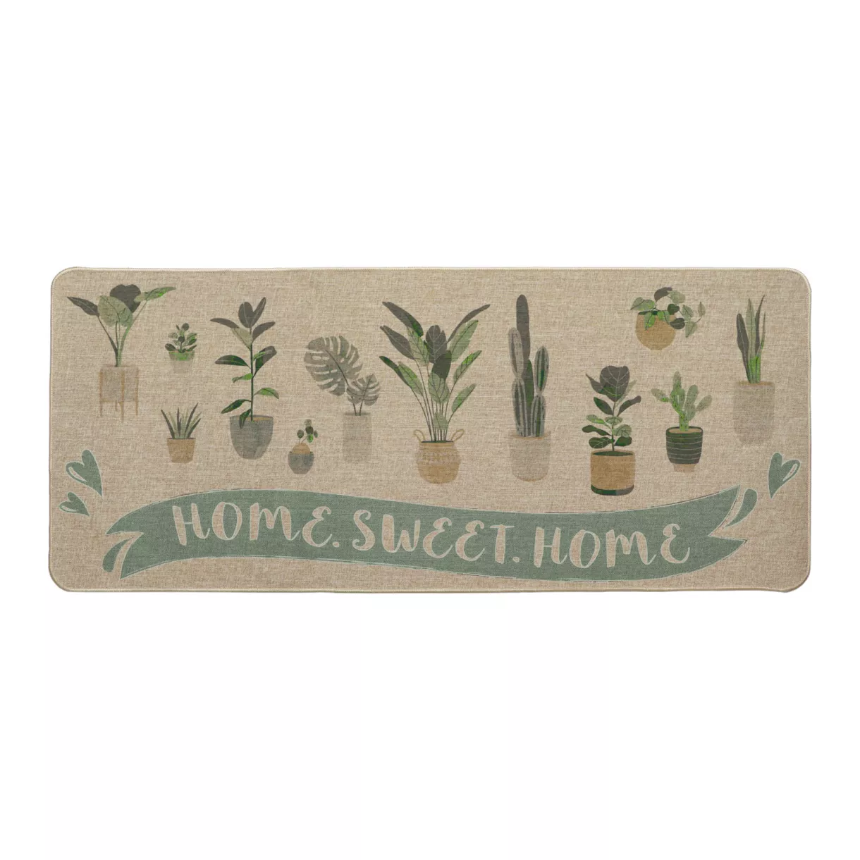 Antislip entree mat (50 x 120 cm) Home Sweet Home Beige