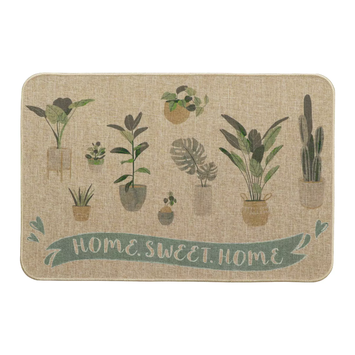 Tapis d'entrée antidérapant (40 x 60 cm) Home Sweet Home Beige
