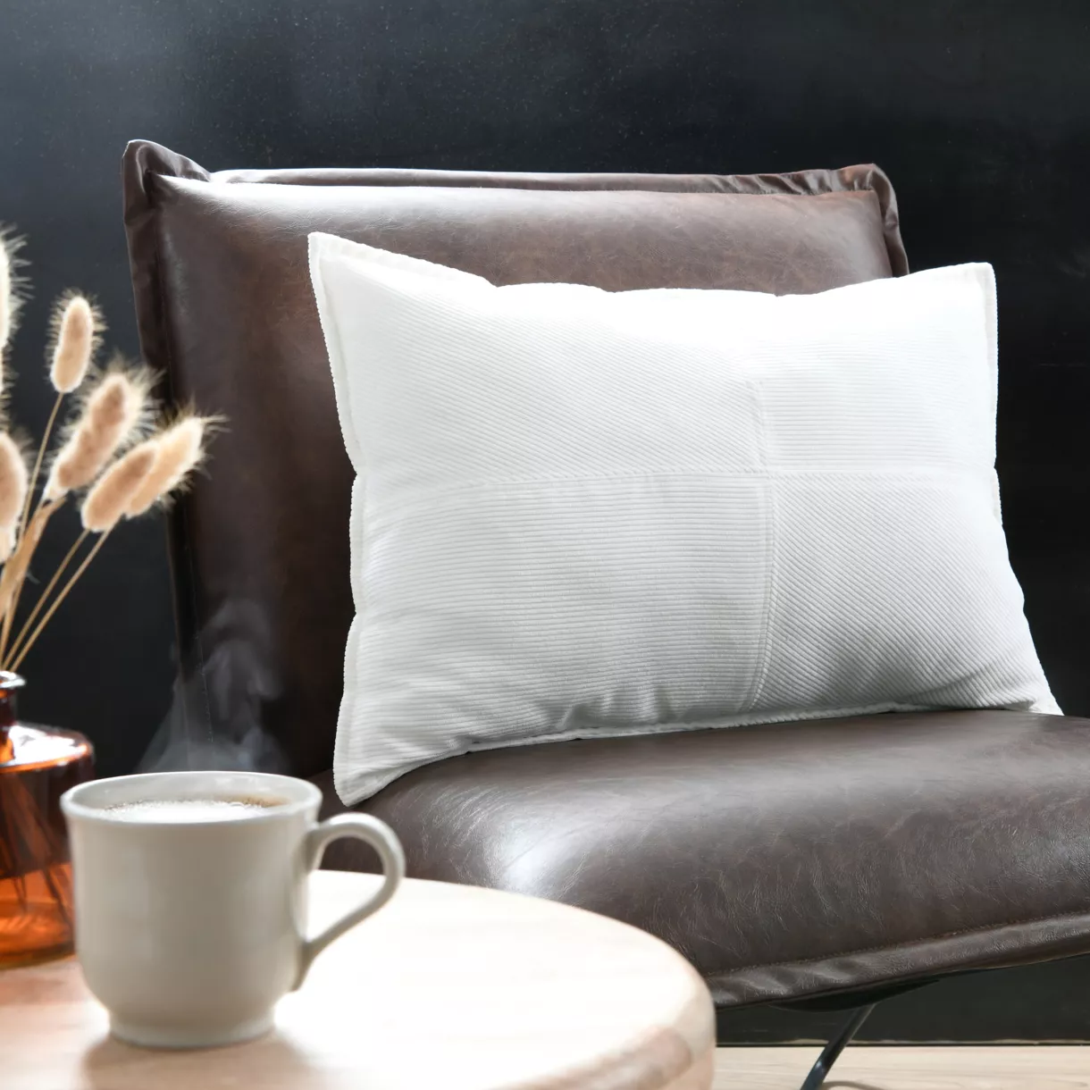 Rechthoekig fluwelen kussen (40 x 60 cm) Dandy Roomwit