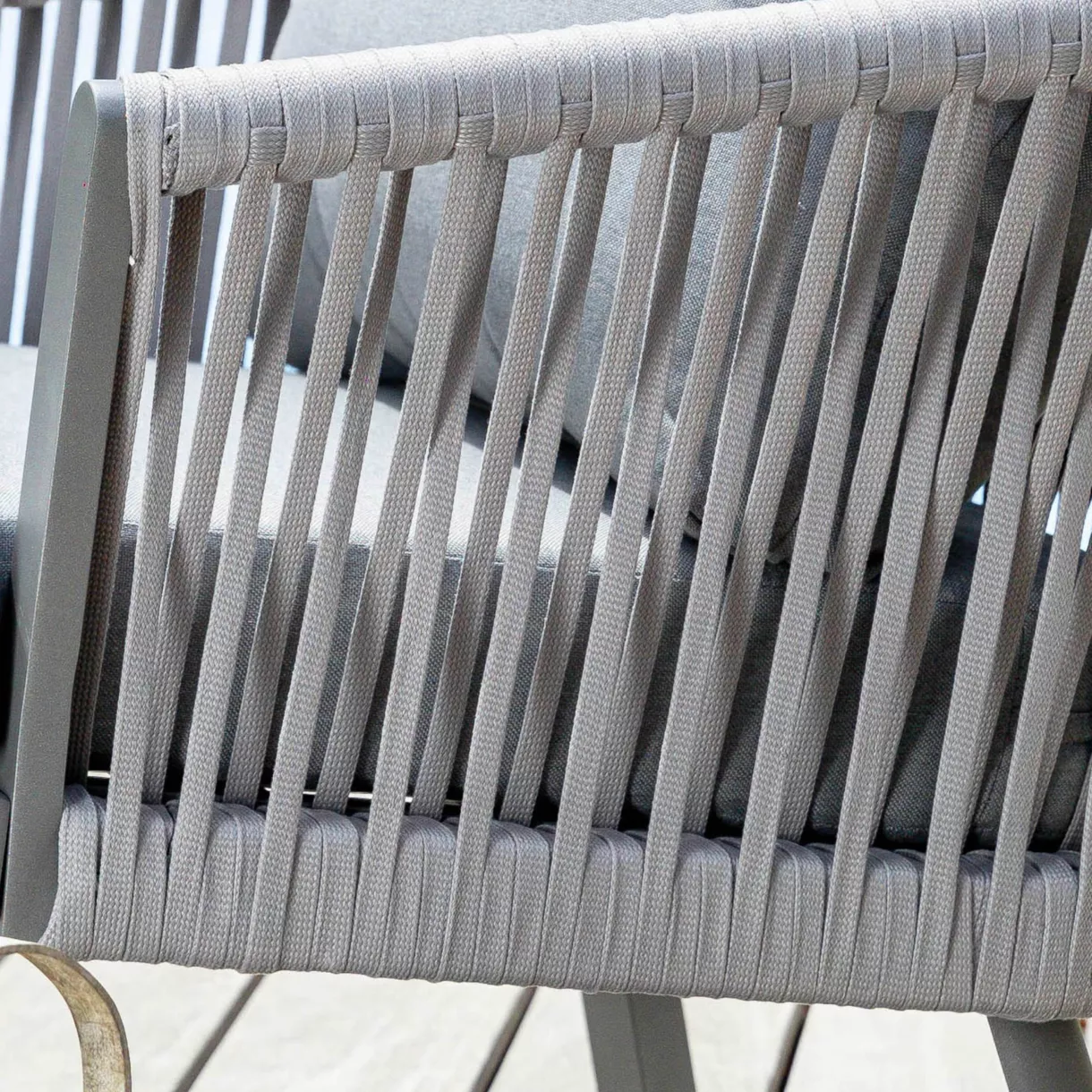 Conjunto de jardín en aluminio 2 plazas 3 piezas Amalfi Gris antracita y gris claro