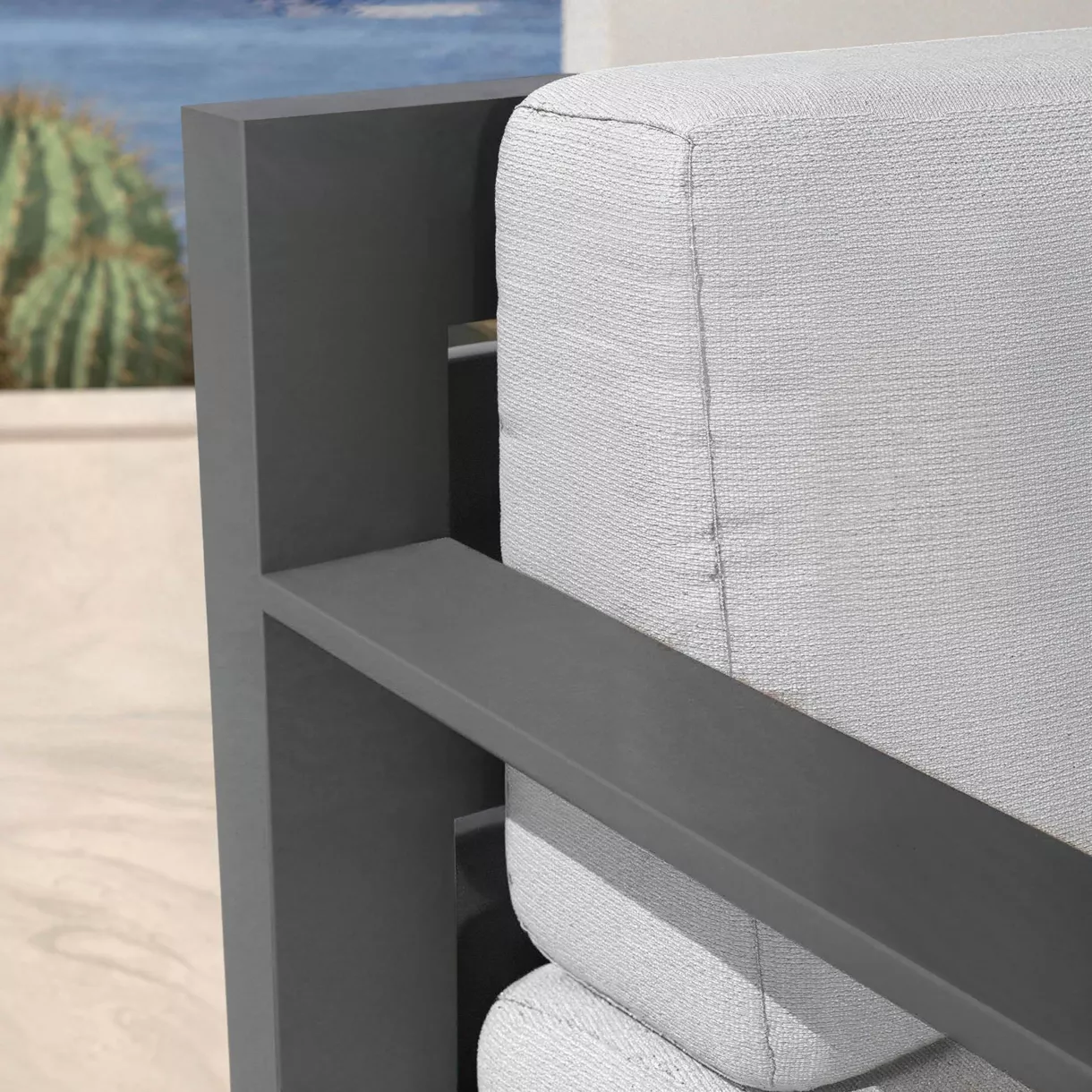 Salon de jardin aluminium 4 places 4 pcs Elba Gris anthracite et gris clair