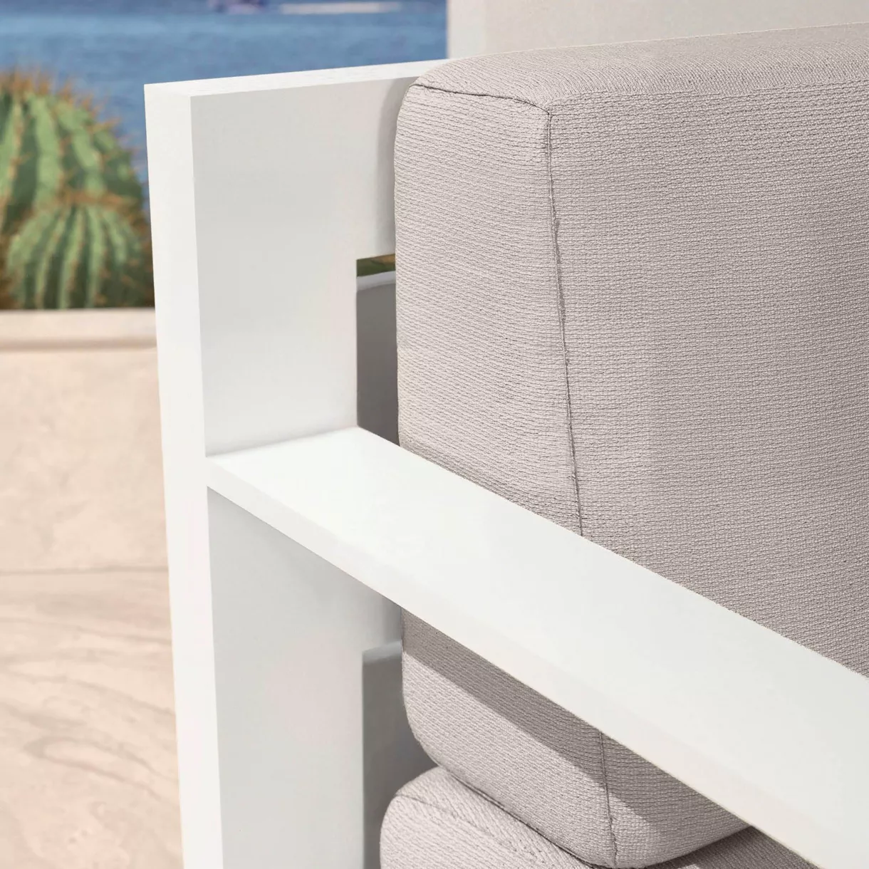 Salon de jardin aluminium 4 places 4 pcs Elba Blanc et taupe