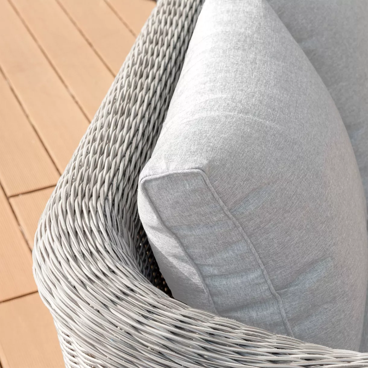 Salon de jardin en résine tressée 4 places 4 pcs Calvi Gris et gris clair