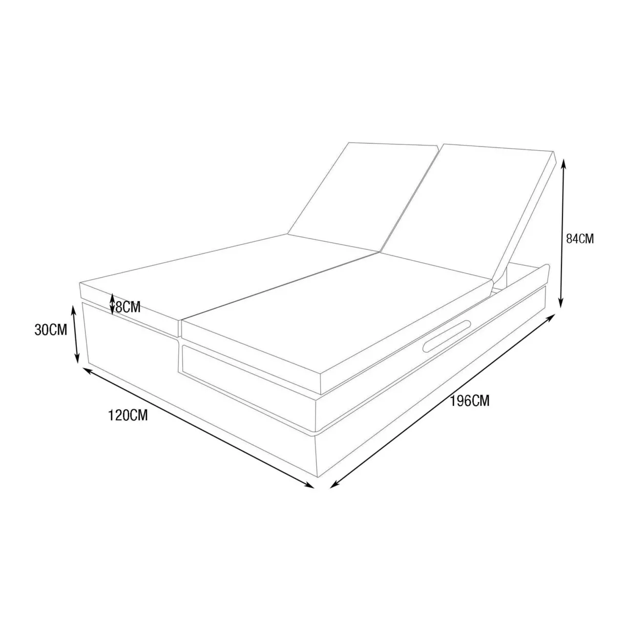 Doppelliege / Loungesofa Calvi - Grau/Dunkelgrau