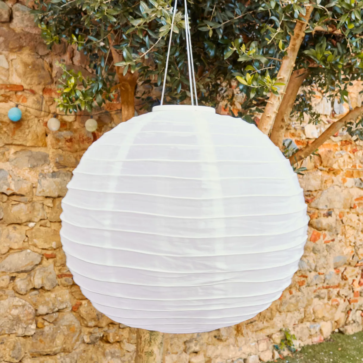 1 Solar lanterne dia40-H35cm-1L blanc/blanc chaud