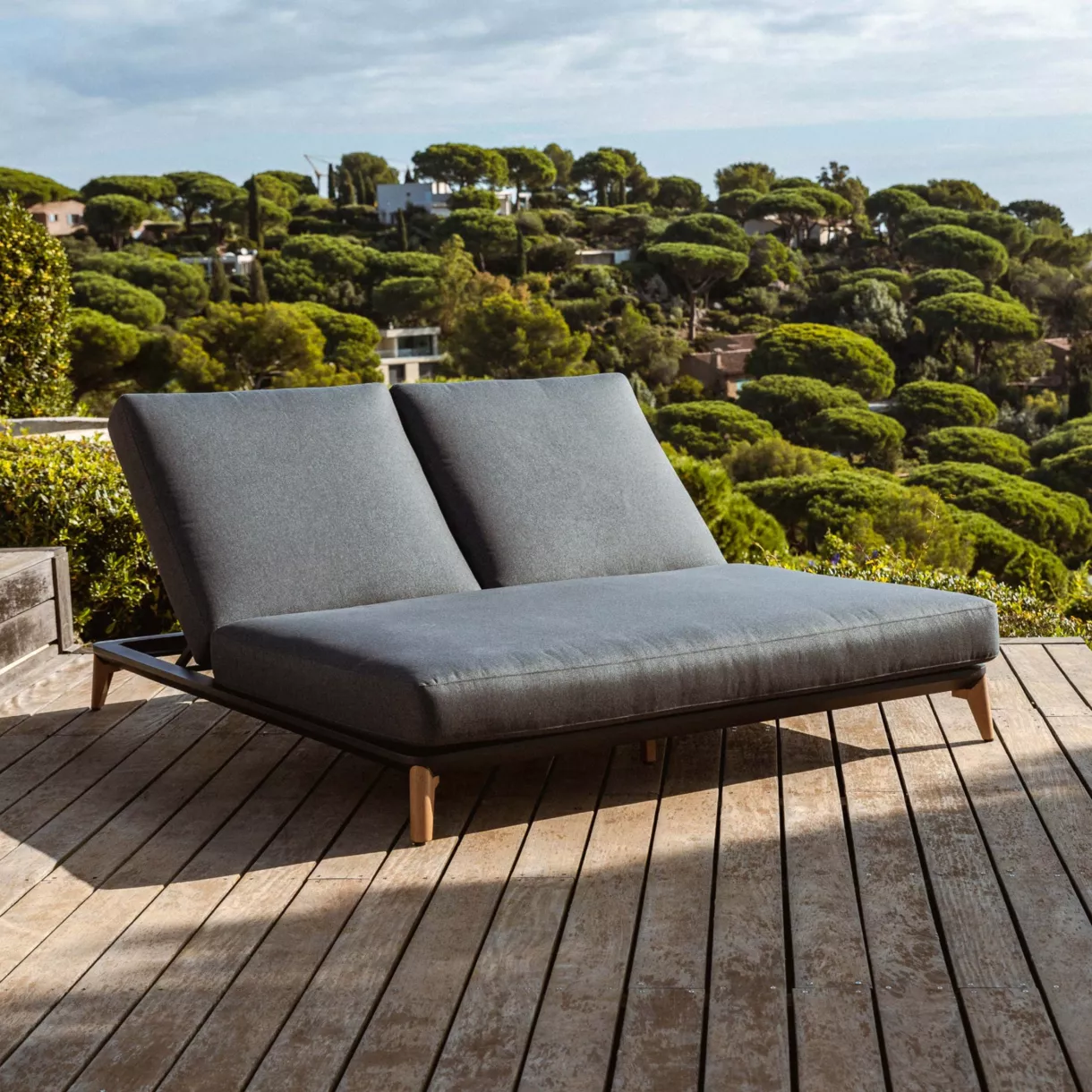 Doppelliege Aluminium Monte Carlo - Anthrazitgrau