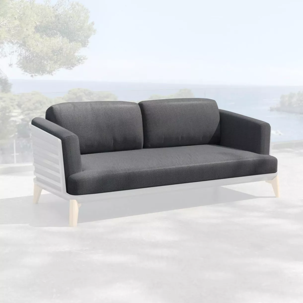 Housses de coussin de remplacement pour Canapé 2 places Monte Carlo Gris anthracite