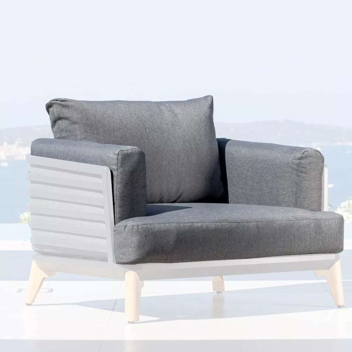Housses de coussin de remplacement pour Fauteuil Monte Carlo Gris anthracite