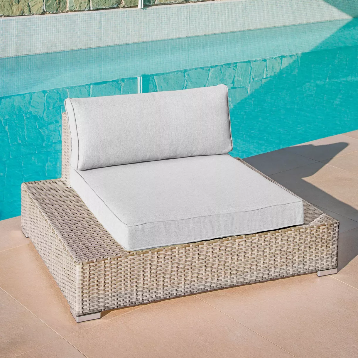 Fauteuil de jardin en résine tressée Palma Gris (ref mod)