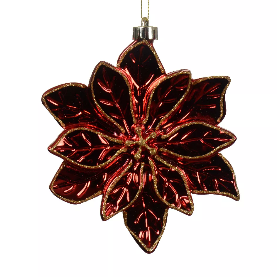 Poinsettia de Navidad para colgar (D14 cm) Inquebrantable Rojo brillante