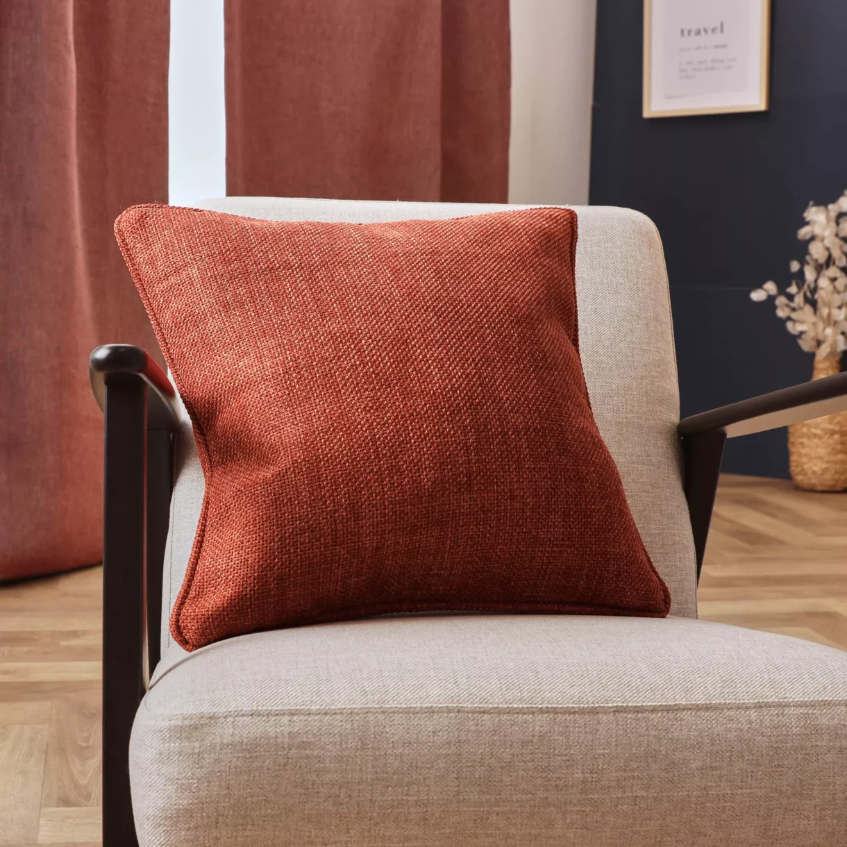 Coussin carré tissé (45 x 45 cm) Alba Terracotta