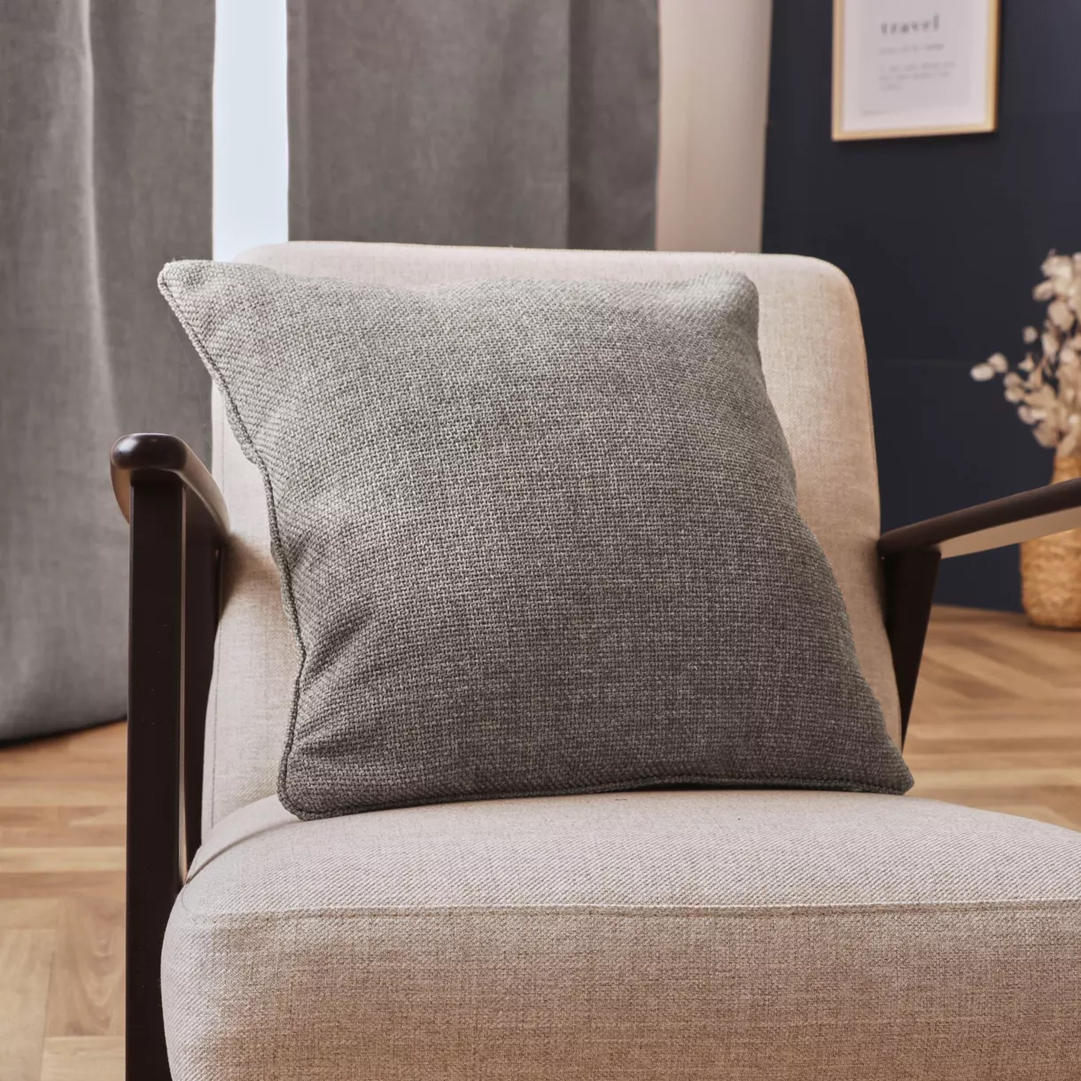 Coussin carré tissé (45 x 45 cm) Alba Taupe