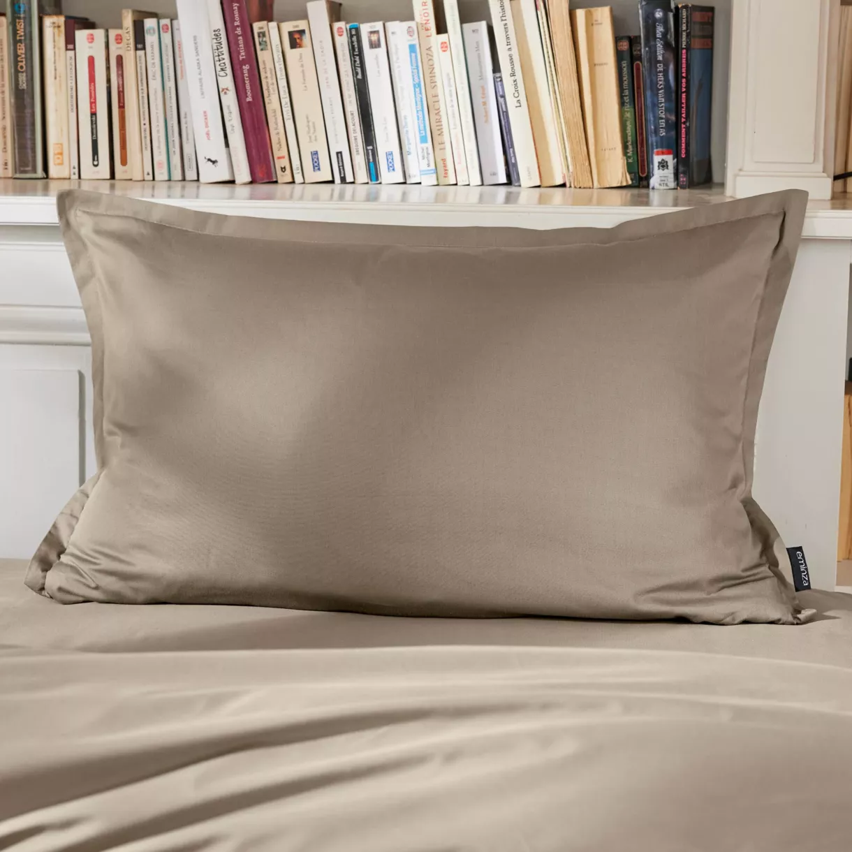 Funda de almohada rectangular de percal de algodón (50 x 70 cm) Cali Taupe