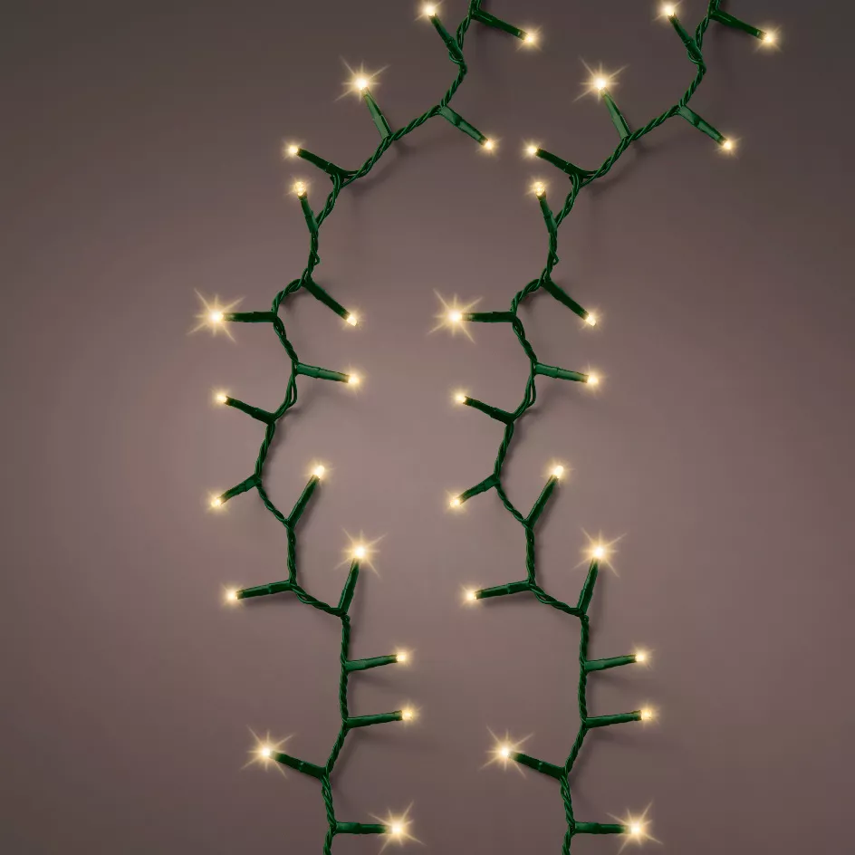 Guirlande lumineuse 16 m 750 LED câble vert Luxe Blanc chaud Champagne