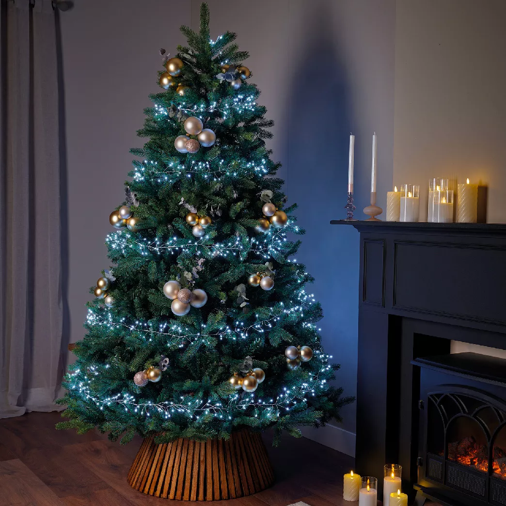 Guirlande lumineuse 6 m 480 Micro LED câble argent Luxe Blanc froid