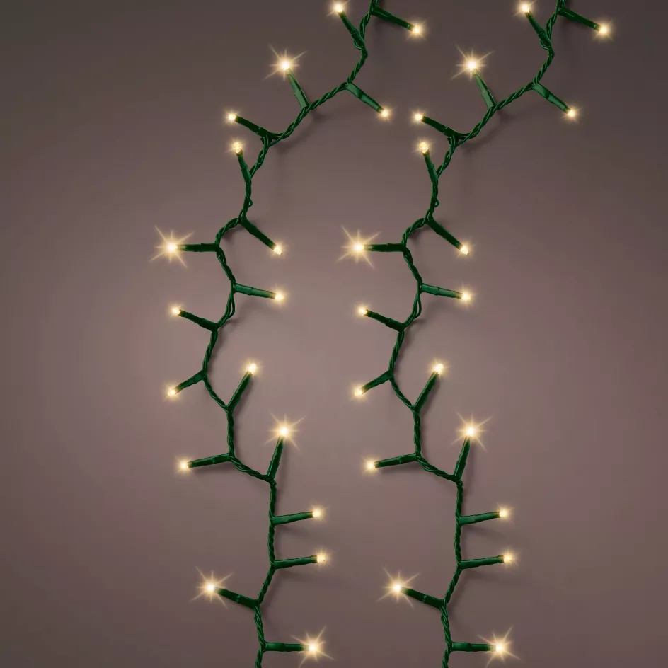 Guirlande lumineuse 45 m 2000 LED câble vert Luxe Blanc chaud Champagne