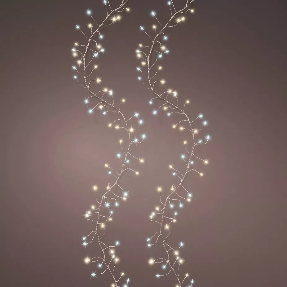 Guirlande lumineuse 12 m 960 Micro LED câble argent Luxe bicolore Blanc chaud et froid