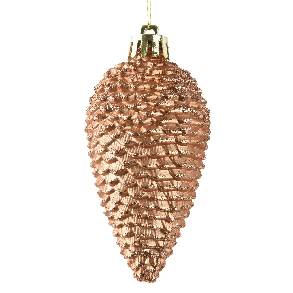 LOT DE 6  Pomme de pin polystyrene dia4.50-H8cm brandy ALPINE