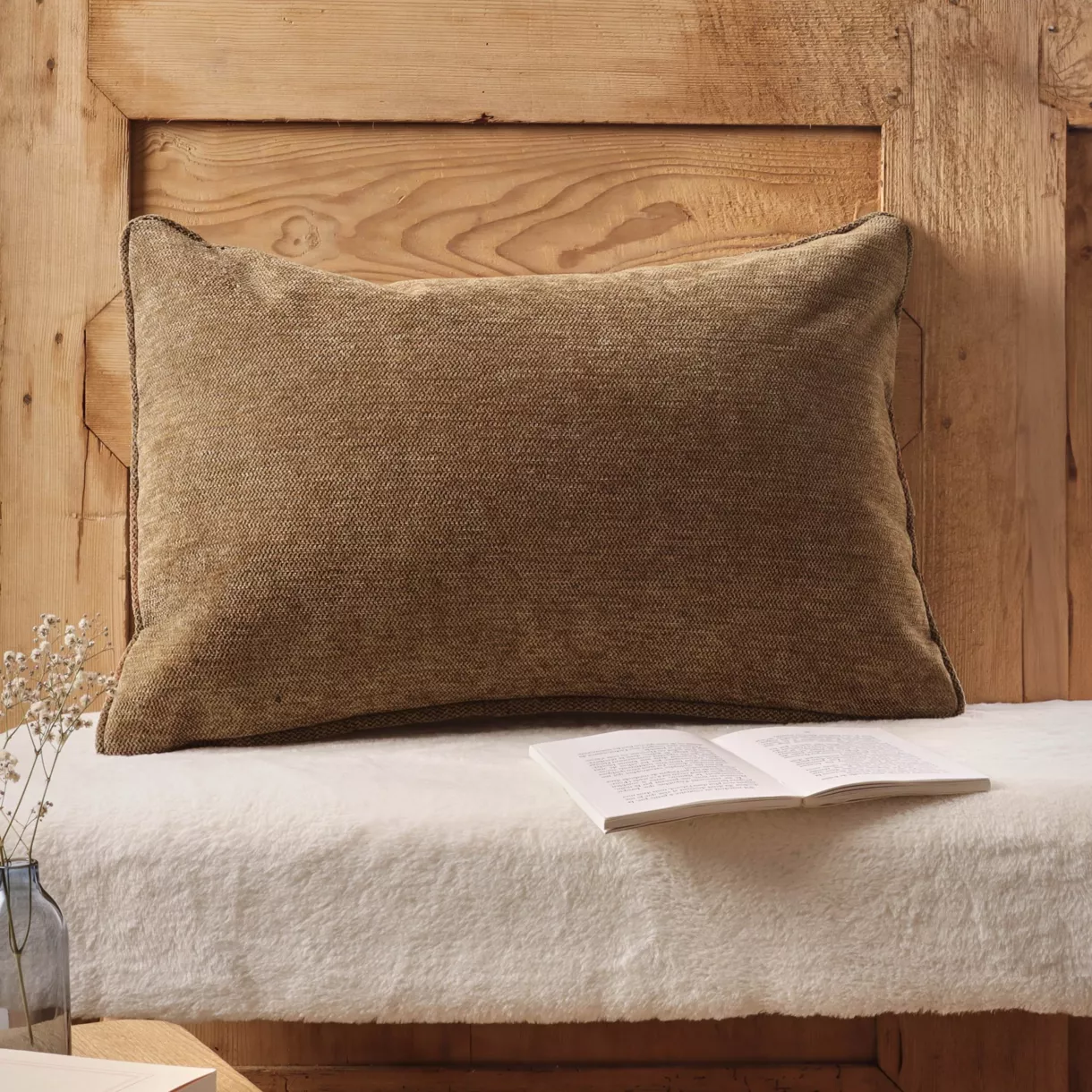 Coussin rectangulaire tissé (40 x 60 cm) Magnus Camel