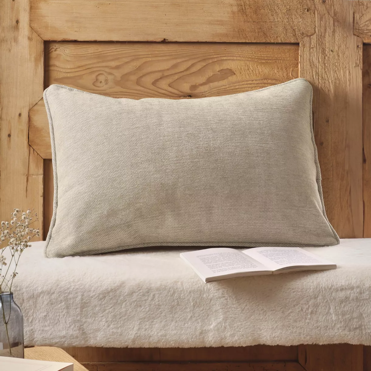 Coussin rectangulaire tissé (40 x 60 cm) Magnus Ecru