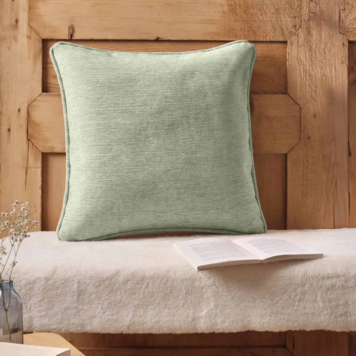 Coussin carré tissé (45 x 45 cm) Magnus Vert eucalyptus