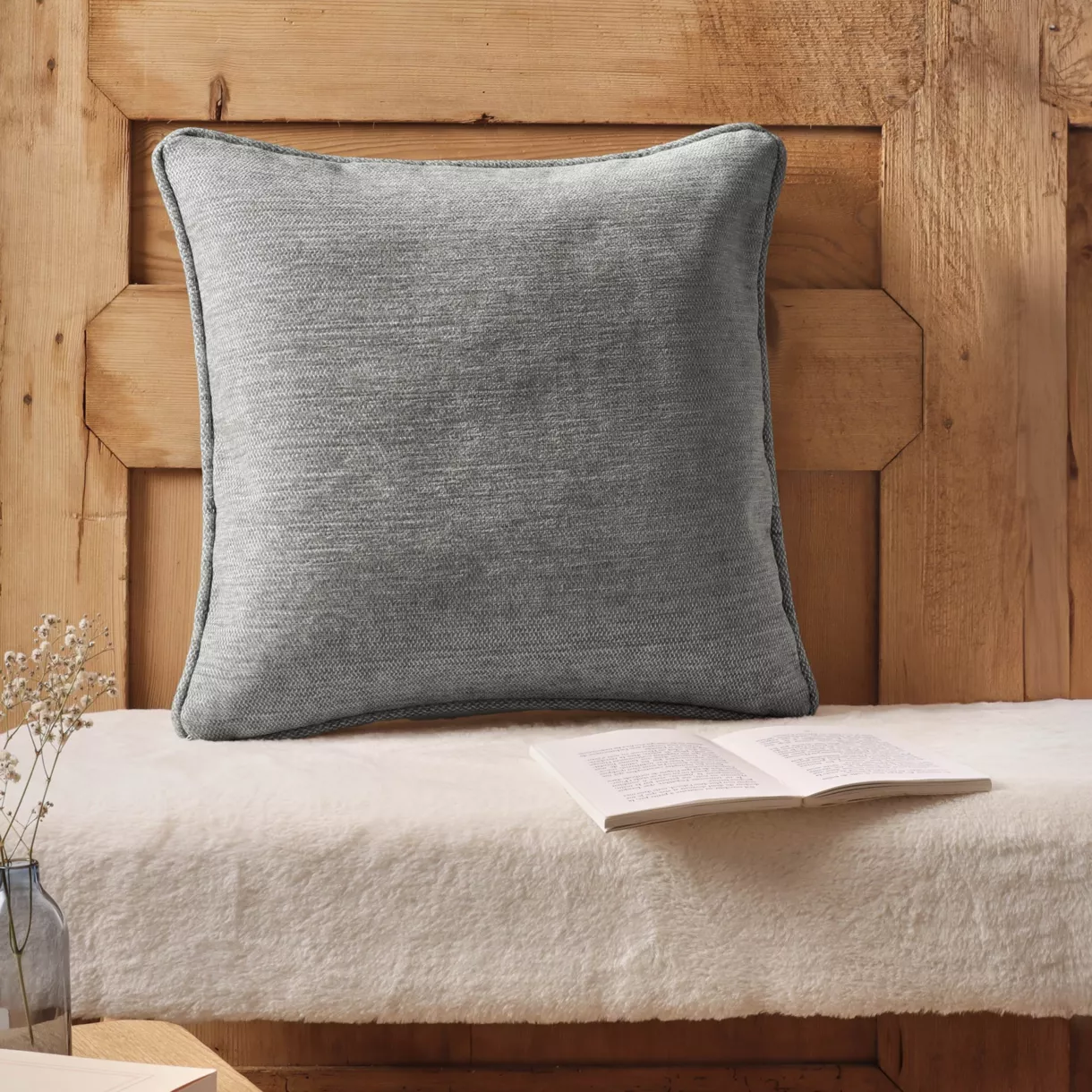 Coussin carré tissé (45 x 45 cm) Magnus Gris titane