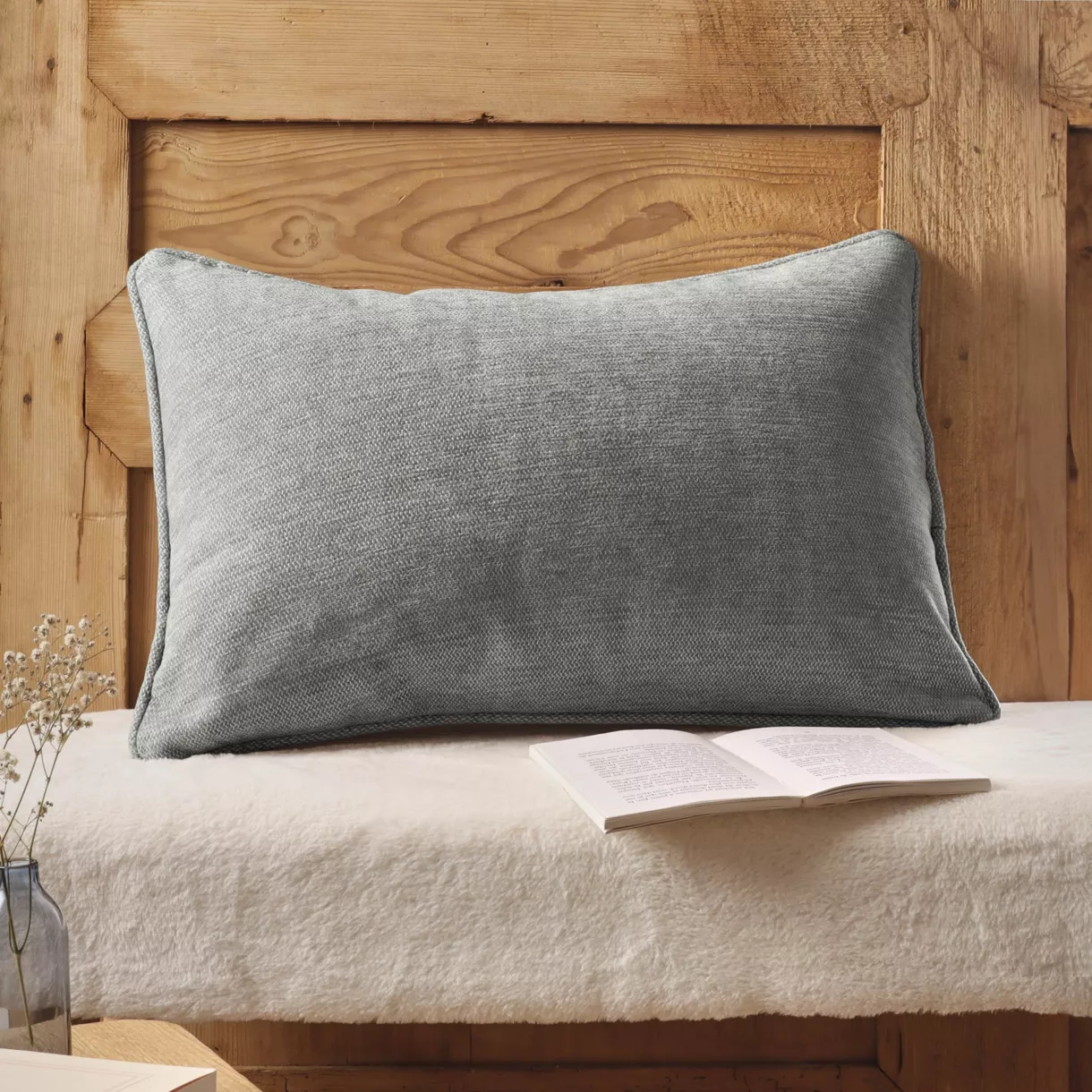 Coussin rectangulaire tissé (40 x 60 cm) Magnus Gris titane