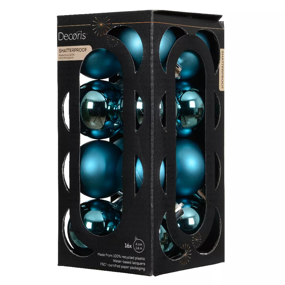 BOITE DE 16  Boules polystyrene dia4cm folk blue ARAVIS (EMBALLAGE 100% RECYCLE certifié fsc)