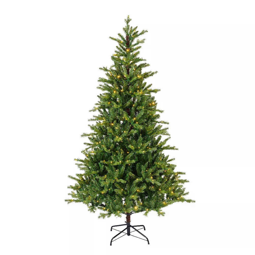 Sapin de Noël artificiel lumineux 740 LED H270 cm Allix Vert sapin