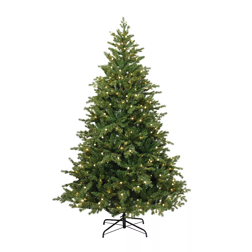 Sapin de Noël artificiel lumineux 480 LED H210 cm Idaho Vert sapin