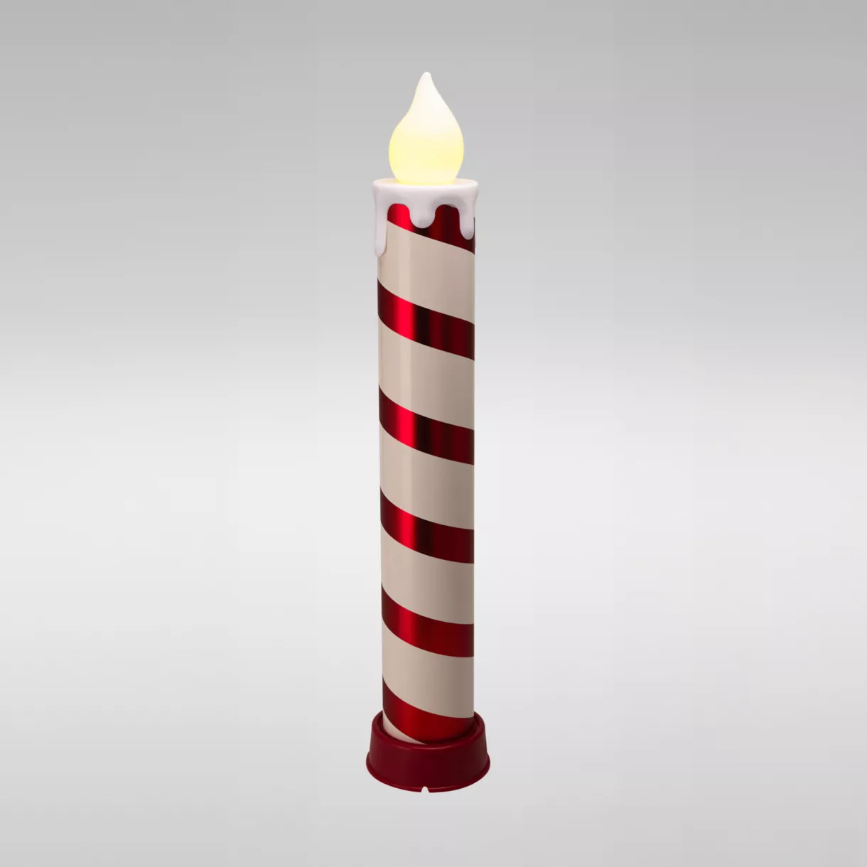STE DE 2 BOUGIES GEANTE 15X82CM S2 ROUGE/BLANC