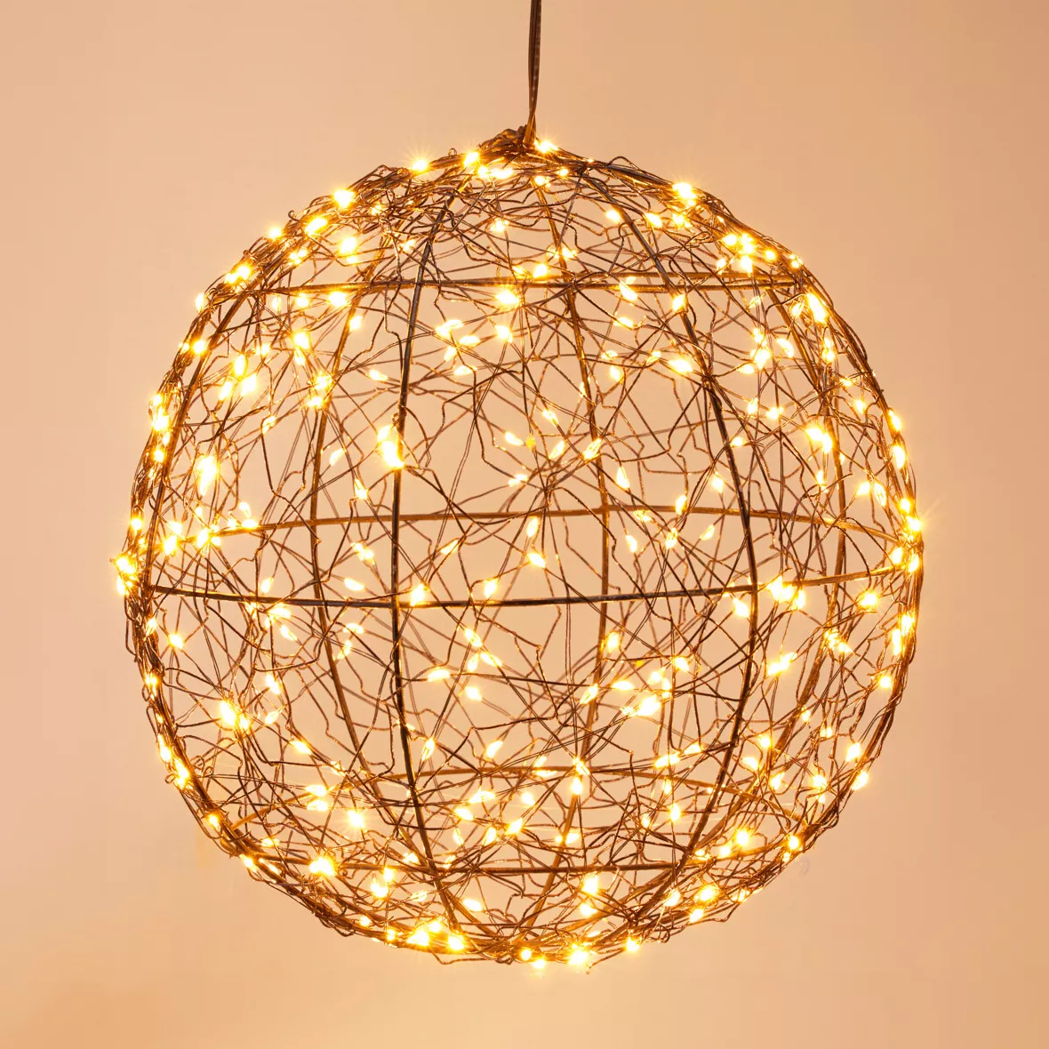 BOULE AVEC LED MƒTAL NOIR 25CM