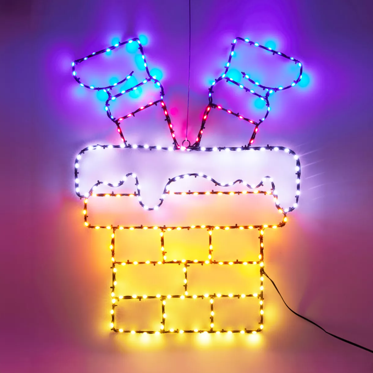 SILHOUETTE LUM CHEMINƒE DU PéRE NOèL LED 60CM