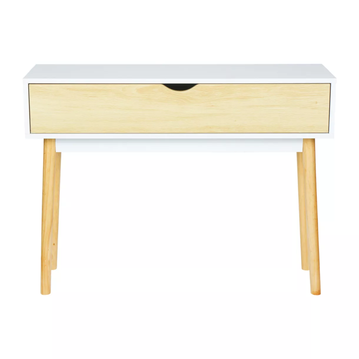 Console Blanche 1 Tiroir Bois - Bois certifiŽ FSC¨ Dim : l100xH75xP30cm