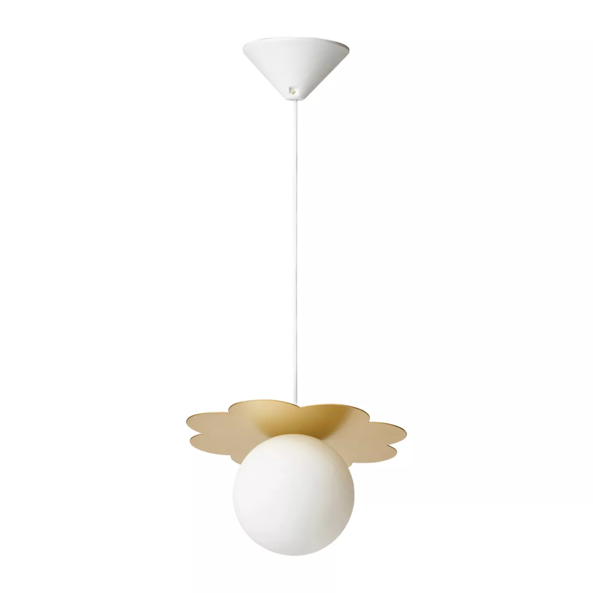 Suspension MŽtal Verre 'Nacre' DorŽe Dim : l23xH12xP23cm