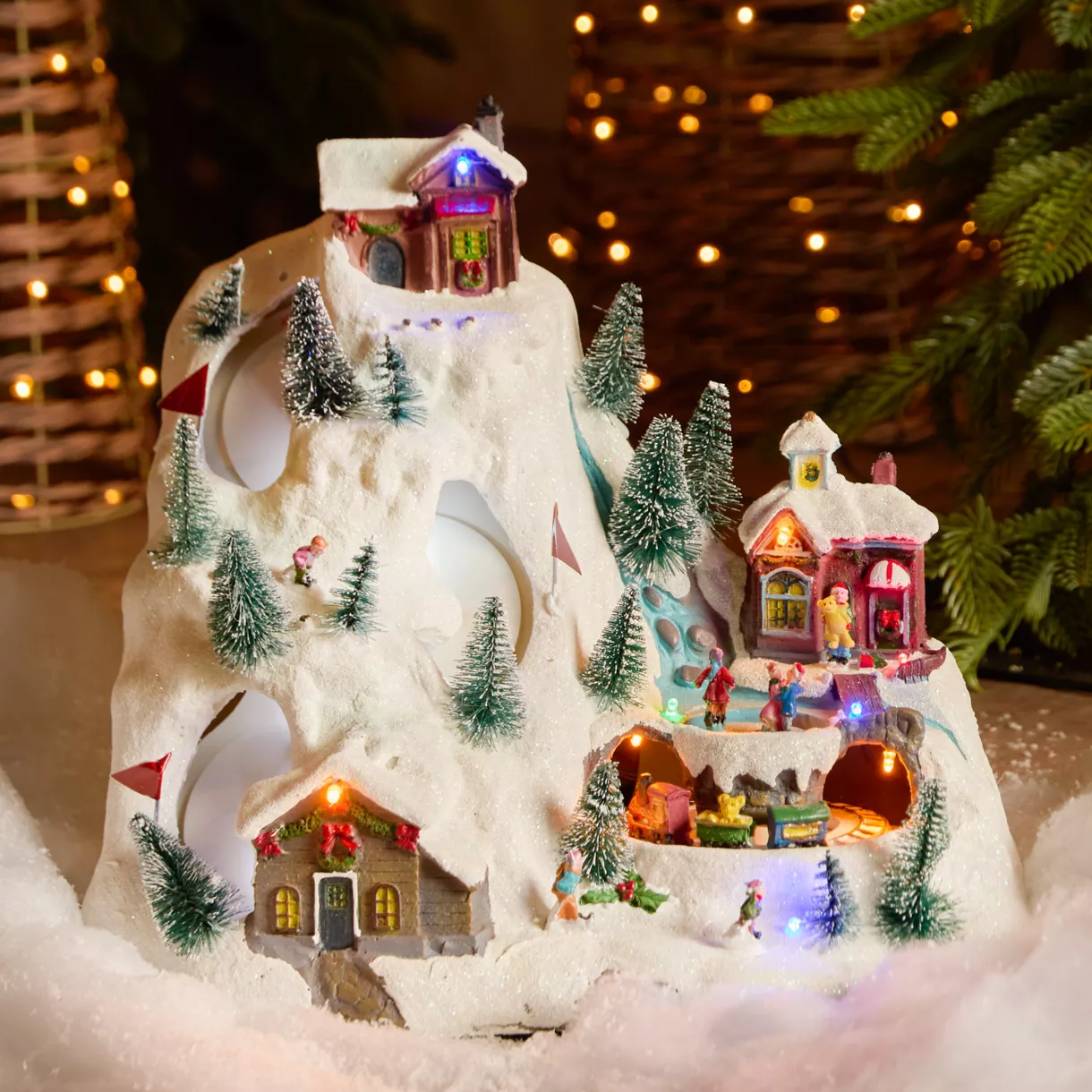 1 LED paysage intŽrieur VILLAGE LUM L20.50-W31.00-H27.50cm-15L blanc froid/multi