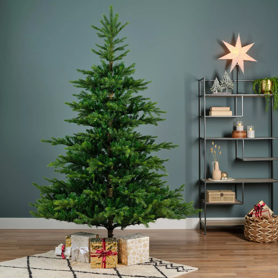 Sapin artificiel de Noël Glorious H210 cm Vert sapin