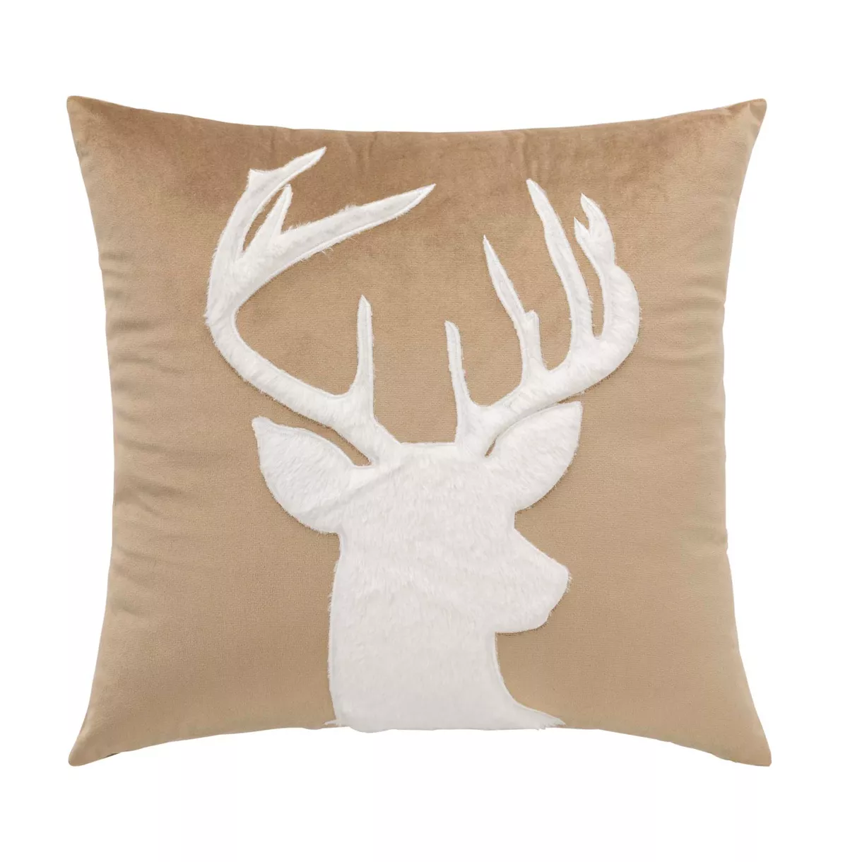 Coussin DŽhoussable (45 x 45 cm) Vik Sable,Velours et Imitation Fourrure