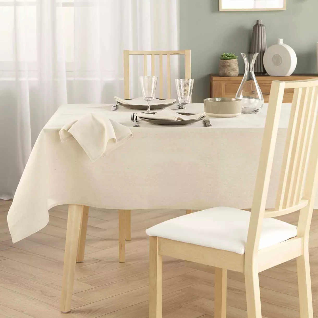 Nappe Rectangle (150 x 240 cm) Ondulys Blanc/Rouge, Polyester ImprimŽ