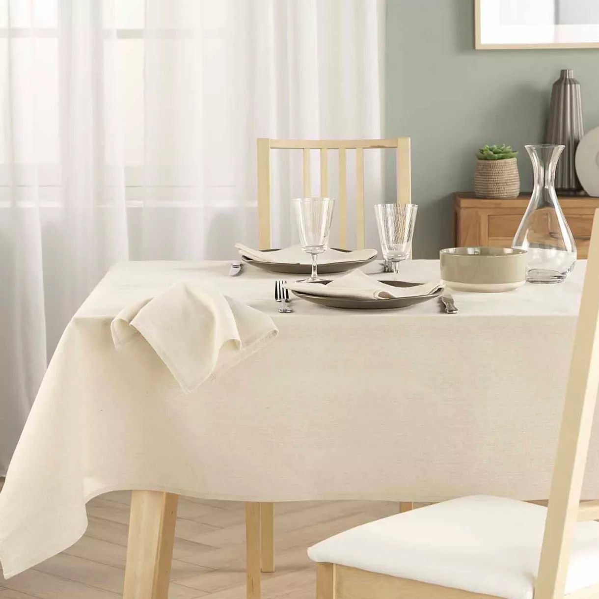 3 Serviettes de Table (40 x 40 cm) Serafine, Polycoton