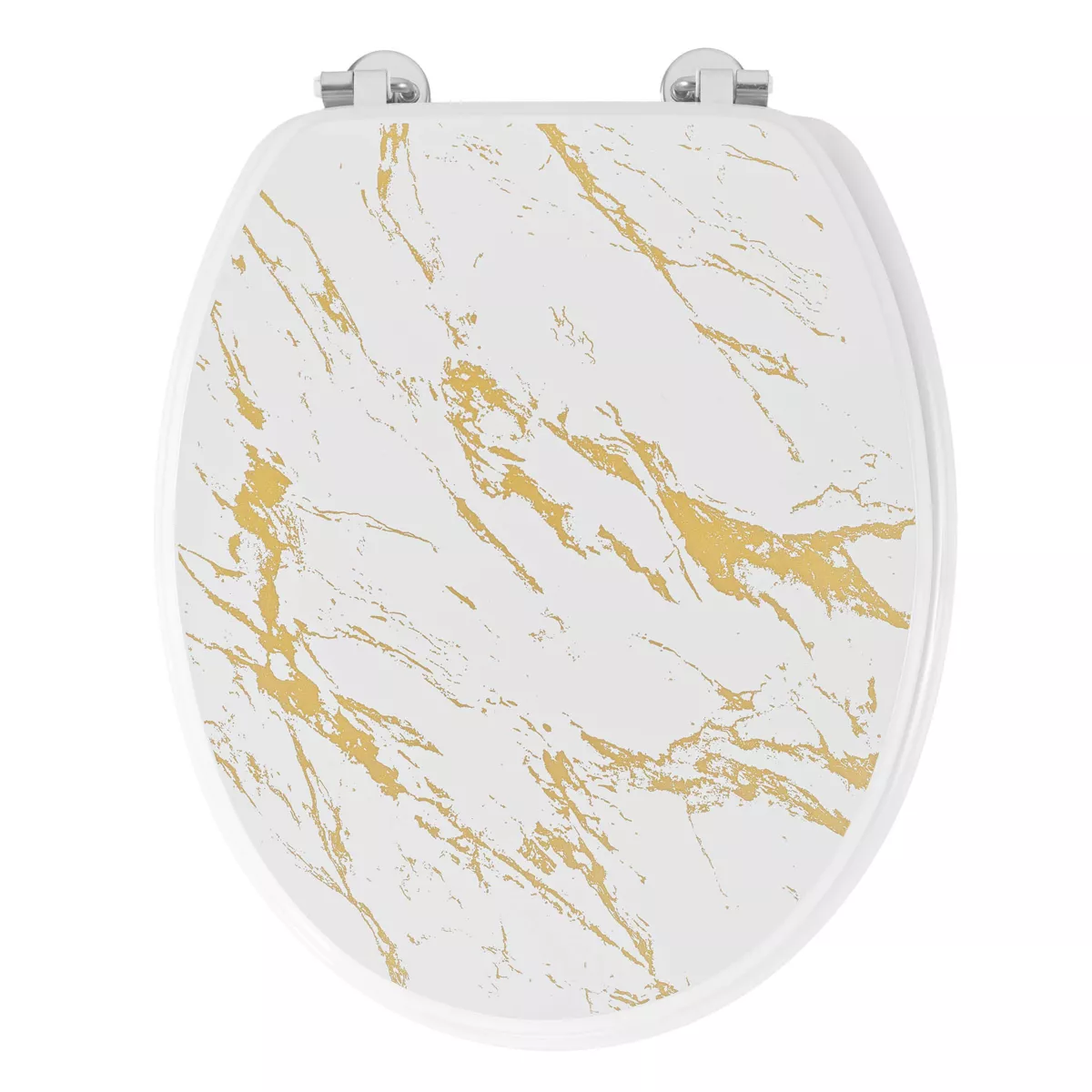 Tapa de inodoro 18 pulgadas MDF efecto mármol Aquamarbre Blanco