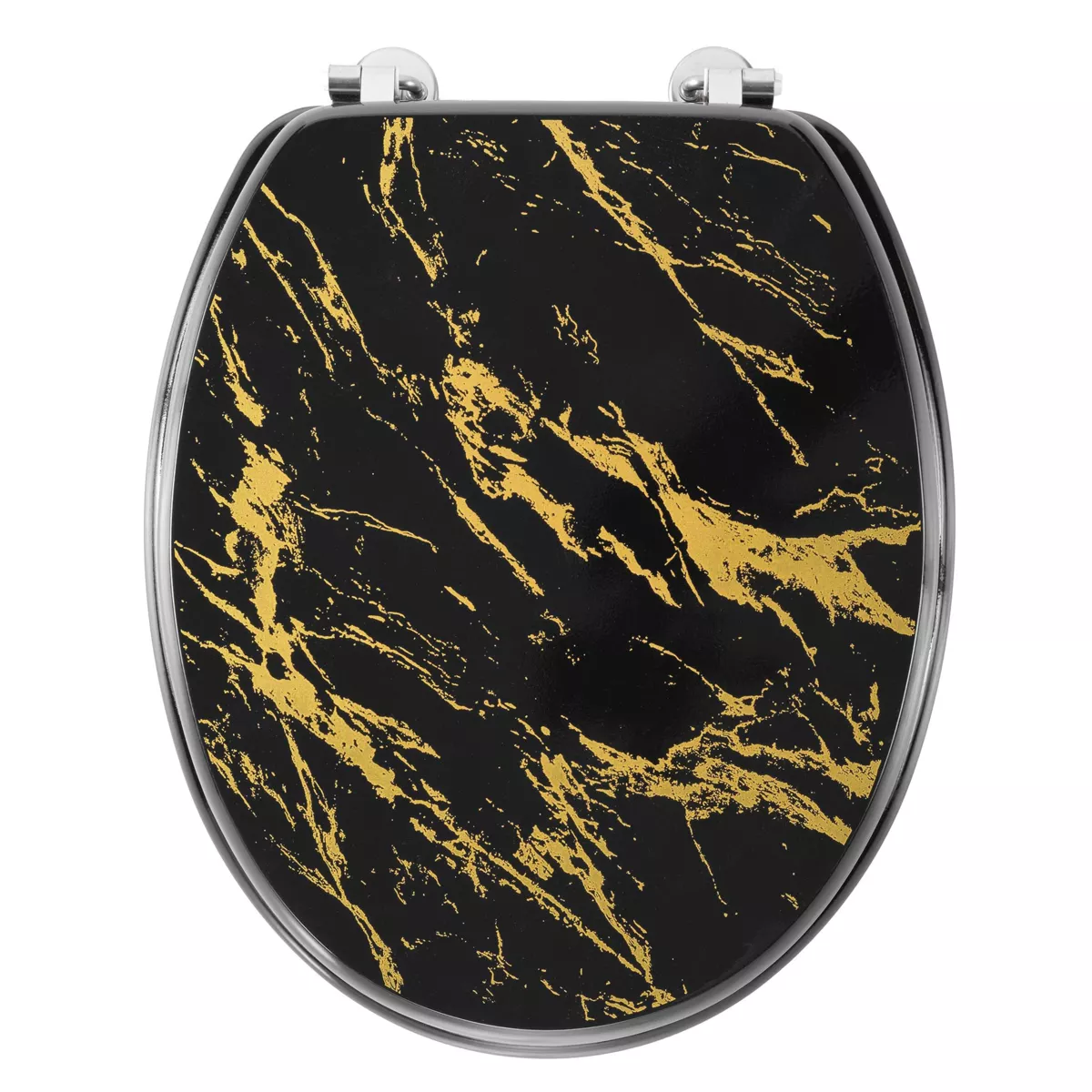 Asiento de inodoro 18 pulgadas MDF efecto mármol Aquamarbre Negro