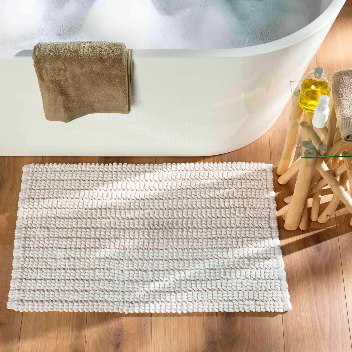 Tapis de Bain (50 x 80 cm) Voltis, Coton Fils Chenille