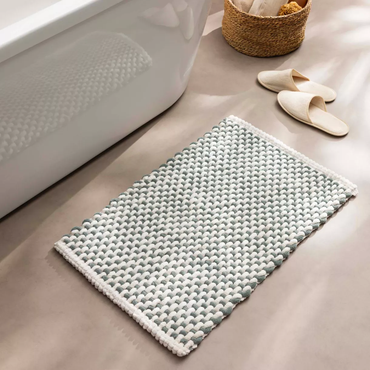 Tapis de Bain (50 x 80 cm) Rafael Cdre, Coton/Polyester Chenille